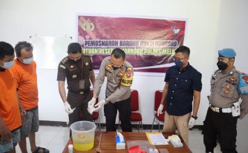 87,81 Gram Narkotika Jenis Sabu Dimusnahkan Polres Melawi