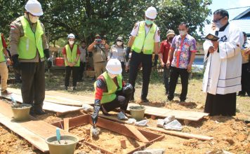 Bupati Landak Letakan Batu Pertama Pembangunan Gedung Dinas Perhubungan