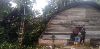 Sejumlah Rumah Penduduk di Desa Bunut Labusel Rusak Diterjang Angin Kencang