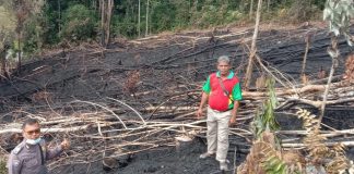 Tiga Titik Api Terpantau di Sengah Temila, Anggota Polsek Turun Cek Lokasi