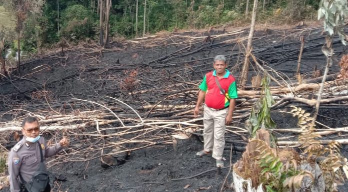 Tiga Titik Api Terpantau di Sengah Temila, Anggota Polsek Turun Cek Lokasi