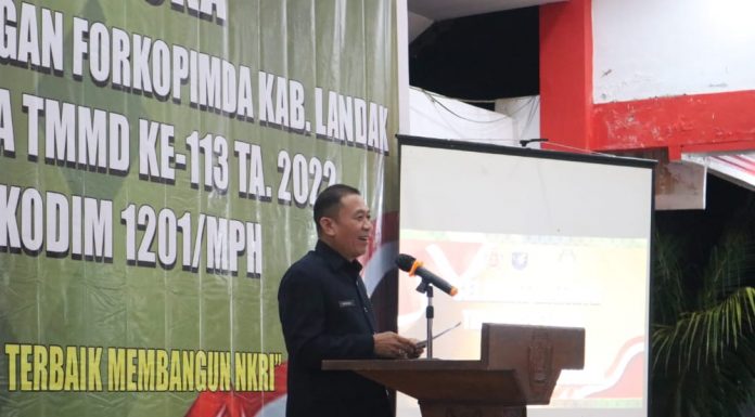 Sekda Landak Hadiri Tatap Muka Tim Wasev TMMD ke 113