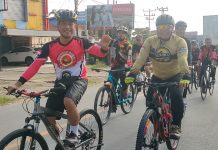 Polres Landak Gelar Fun Bike Bersama TNI, Awak Media dan Komunitas Sepeda di Hari Bhayangkara ke 76