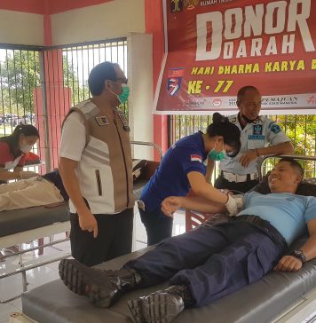 Rutan Kelas IIB Landak Gelar Bakti Sosial Donor Darah Rangkaian Hari Dharma Karya Dhika ke-77