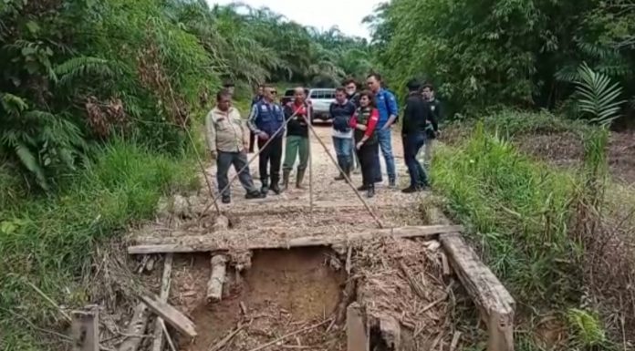 Heri Saman Tinjau Kondisi Jembatan dan Jalan Rusak di Desa Angkanyar