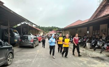Jaga Kebugaran Fisik, Personel Polres Landak Laksanakan Olah Raga Secara Rutin