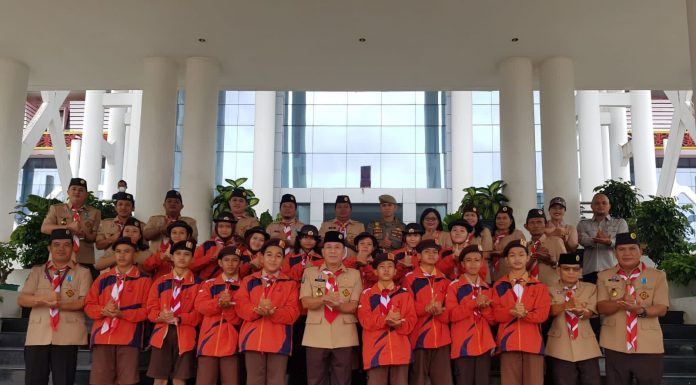Sekda Landak Lepas Keberangkatan Peserta Jambore Nasional ke XI ke Cibubur Jakarta
