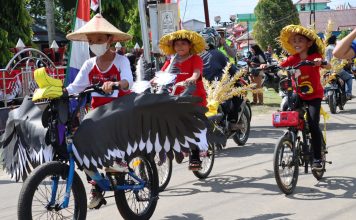 Amankan Lomba Sepeda Hias dan Landak Fashion Carnaval Personel Polres Landak Dikerahkan