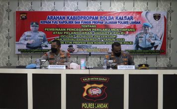 Kunjungi Polres Landak, Bid Propam Polda Kalbar Ingatkan Personel Polri Hindari Prilaku Menyimpang