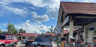 Kapolres Landak Lepas Keberangkatan 30 Unit Mobil Off Road Menuju Pulau Temajo