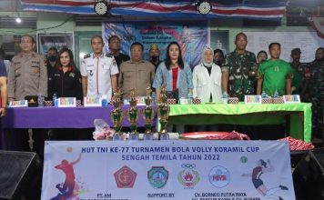 Turnamen Bola Voli Koramil Cup HUT TNI ke 77 Ditutup, Ketua DPRD Landak : Kita Dukung Kegiatan Olah Raga