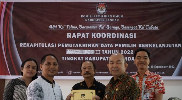 Rakor Rekapitulasi Pemutakhiran Data Pemilih Bekelanjutan, Pj Bupati Landak : Kita Harapkan Pemilu Berjalan Baik