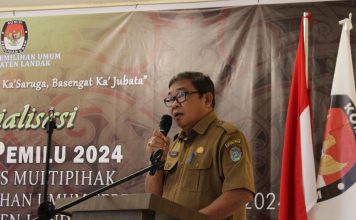 Asisten Sekda Landak Buka Kegiatan Sosialisasi Tahapan Pemilu Tahun 2024