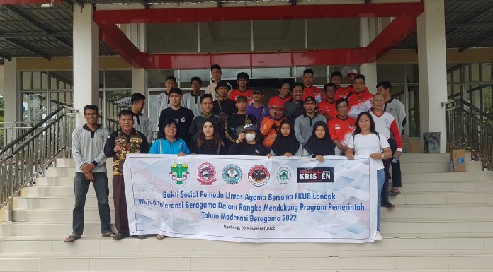 Pemuda Lintas Agama Bersama FKUB Landak Gelar Bakti Sosial Bersihkan Sejumlah Rumah Ibadah