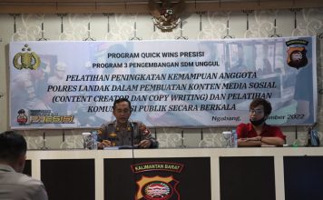Polres Landak Gelar Pelatihan Pembuatan Konten Media Sosial