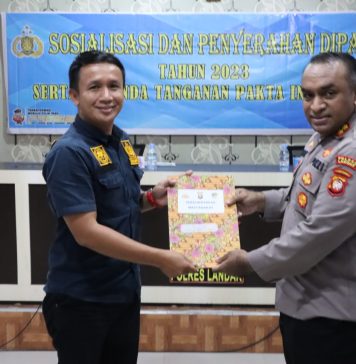 Polres Landak Gelar Sosialisasi dan Penyerahan DIPA Tahun 2023