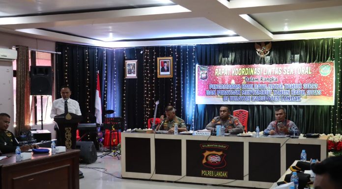 Polres Landak dan Frokopimda Gelar Rakor Lintas Sektoral Pengamanan Nataru