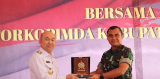 Pj Bupati Samuel Sambut Kunker Danrem 121/Abw Tinjau Kesiapan Kodim Landak