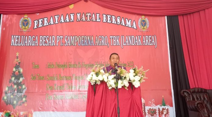 Hadiri Perayaan Natal PT. Sampoerna Agro, Sekda Landak Ajak Karyawan Lebih Berkreasi dan Berinovasi