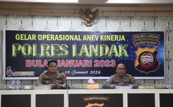 Pimpin Anev Kinerja Bulanan, Kapolres Landak Tekankan Anggota Tidak Lakukan Pelanggaran