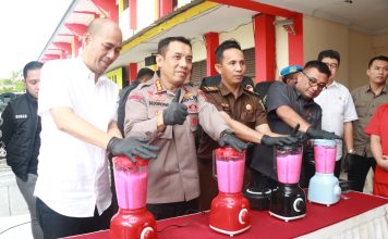 1.489 Butir Pil Ekstasi dan 2,855 Kilogram Ganja Dimusnahkan Polres Barelang