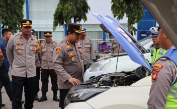Kapolres Landak Cek Kendaraan Dinas Polres Jelang Persiapan Pemilu 2024