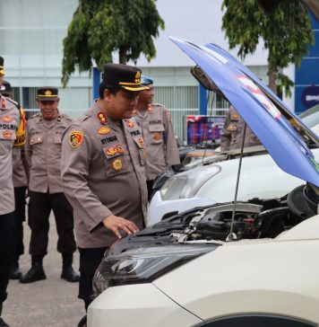 Kapolres Landak Cek Kendaraan Dinas Polres Jelang Persiapan Pemilu 2024