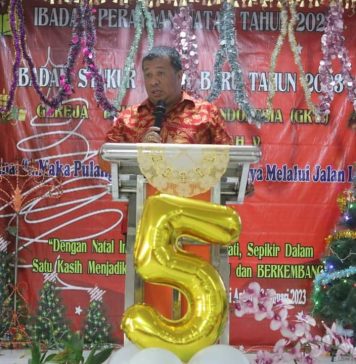Heri Saman Hadiri Ibadah HUT GKTI Reformasi Antan Ke -5 Tahun