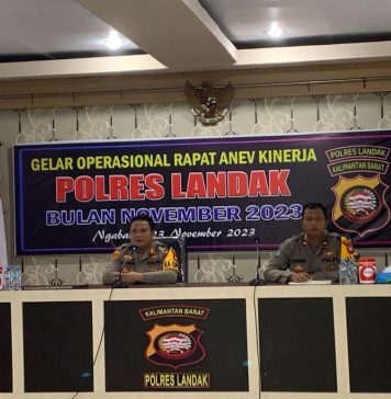 Anev Kinerja Bulanan Polres Landak, Kapolres Tekankan Anggota Tidak Lakukan Pelanggaran