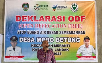 Desa Moro Betung, Deklarasikan ODF Stop Buang Air Besar Sembarangan