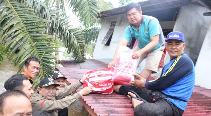 Tinjau Lokasi Banjir, Pj. Bupati Landak Serahkan Bantuan