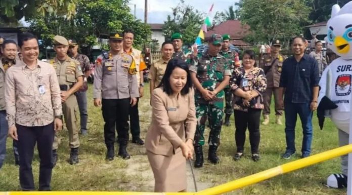 KPU Landak Adakan Simulasi Pemungutan dan Penghitungan Suara di Kecamatan Air Besar