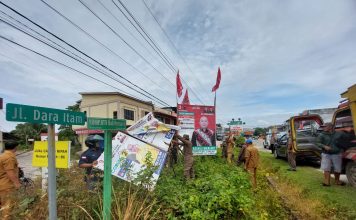 Masuki Masa Tenang Pemilu, Alat Peraga Kampanye di Landak Ditertibkan