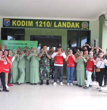 Bakti Sosial Donor Darah Kodim 1210/LDK Sambut HUT Ke – 78 Persit Kartika Chandra Kirana