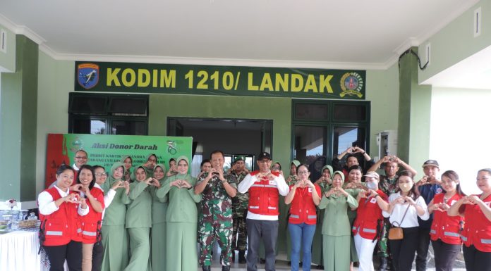 Bakti Sosial Donor Darah Kodim 1210/LDK Sambut HUT Ke – 78 Persit Kartika Chandra Kirana