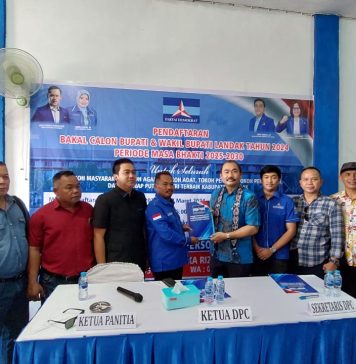 Pengusaha Muda Yulius Aho Daftar Bacalon Bupati Landak Melalui Demokrat