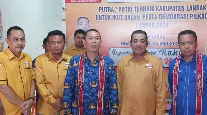 Vinsensius – Markus Amid, Bacalon Bupati dan Wakil Bupati Landak Pertama Serahkan Berkas Ke DPC Hanura