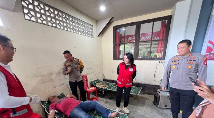 Gandeng PMI, Polres Landak Gelar Bakti Sosial Donor Darah