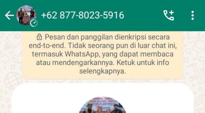 Waspada Penipuan, Nama dan Foto Pj. Bupati Landak Gutmen Nainggolan Dicatut Orang Tak Dikenal di Aplikasi Whats’App