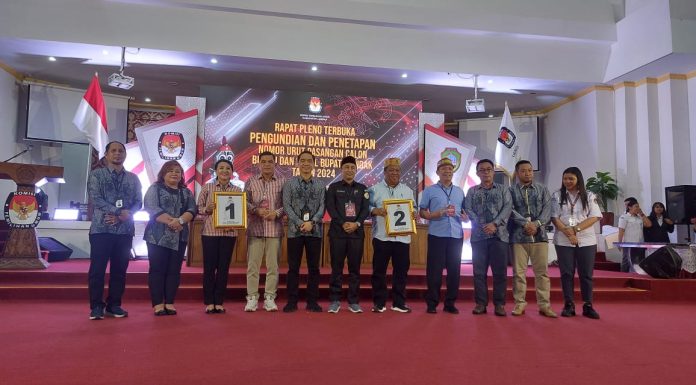 Hasil Pengundian Nomor Urut Paslon Bupati Landak, Karolin-Erani 1, Heri Saman-Vinsensius 2