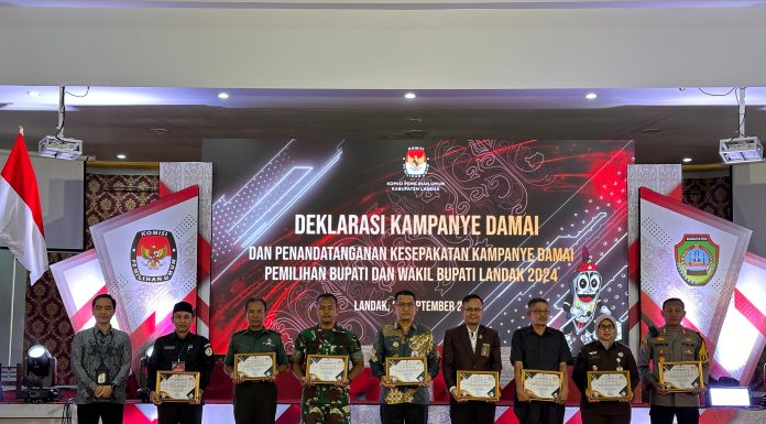 Deklarasi Kampanye Damai Pilkada Landak 2024, Pj Bupati Ingatkan Paslon Berkampanye Santun
