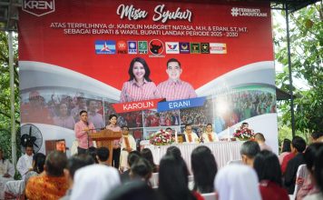 Gelar Misa Syukur Kemenangan, Karolin-Erani Ajak Masyarakat Dukung Pembangunan