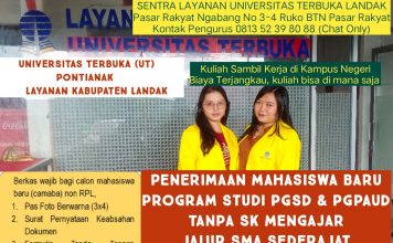 Salut Landak Masih Buka Pendaftaran Mahasiswa Baru UT