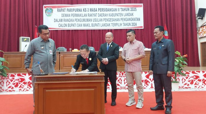 DPRD Landak Gelar Paripurna Pengumuman Usulan Pengesahan Pengangkatan Bupati dan Wakil Bupati Terpilih