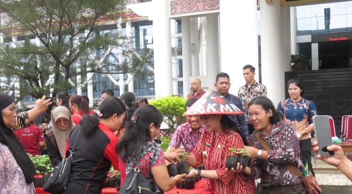Bupati Karolin Bagikan Bantuan Bibit Cabai Kepada Warga Lima Desa