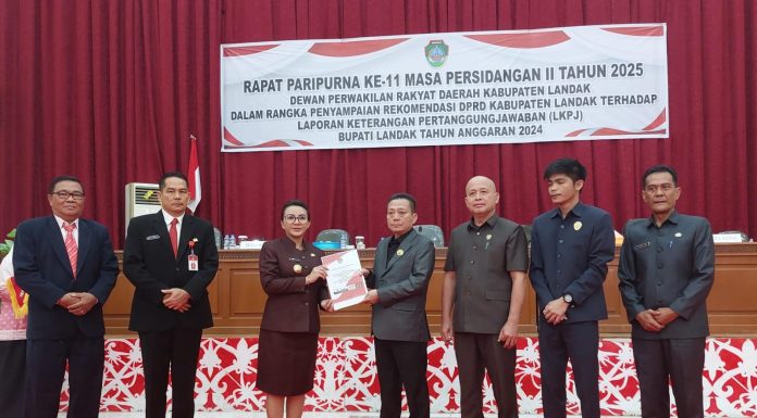 DPRD Sampaikan Rekomendasi Terhadap LKPJ Bupati Landak Tahun Anggaran 2024