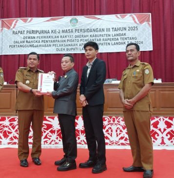 Bupati Landak Sampaikan Laporan Pertanggungjawaban Pelaksanaan APBD TA 2024 ke DPRD