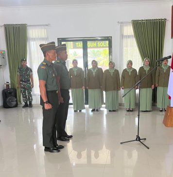 Dandim 1210/Landak Pimpin Acara Pelepasan dan Penerimaan Perwira