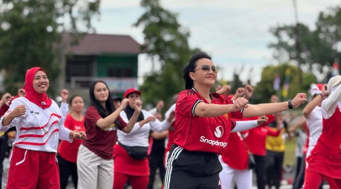 Pemkab Landak Laksanakan Senam Sehat Semarakan HUT RI Ke -80