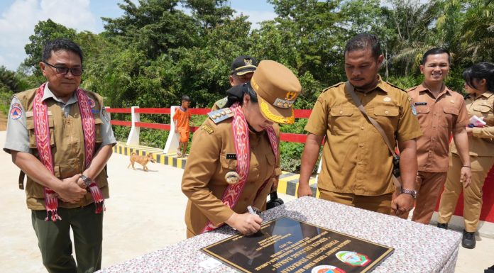 Bupati Karolin Resmikan Jembatan Baru Penghubung Desa di Amboyo Selatan